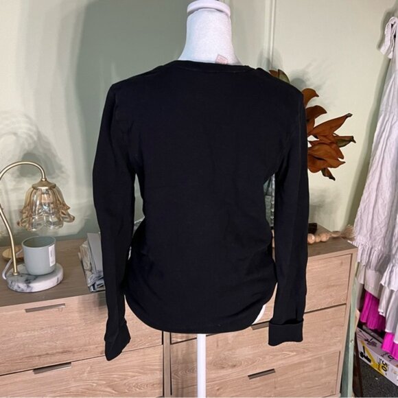 Vintage FOREVER21 Black & Metallic Silver Graphic Crewneck Sweater 100% Cotton S - Picture 6 of 16